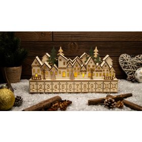   LED karácsonyi adventi kalendárium,falu, elemes (X24008) - CHRACD10WW