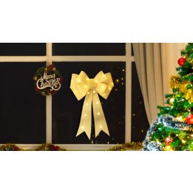 LED karácsonyi masni, arany, elemes (X24028) - CHRBOG25WW