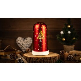   LED karácsonyi bura, fenyő, üveg, elemes (X25008) - CHRGR10WW