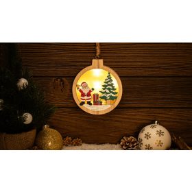   LED karácsonyi ablakdísz,télapó,kör,elemes (X24012) - CHRHCS5WW