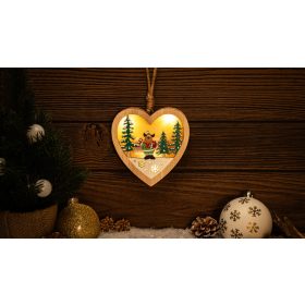   LED karácsonyi ablakdísz,szarvas,szív,elemes (X24010) - CHRHH3WW