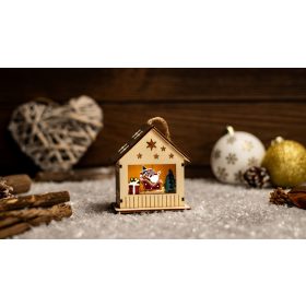   LED karácsonyi ablakdísz,ház,manó, elemes (X24026) - CHRKE1WW