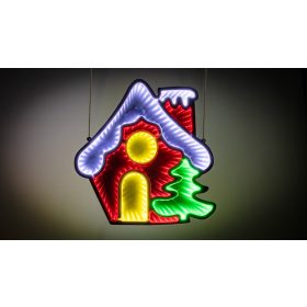   LED karácsonyi tükördísz , házikó, USB (X25014) - CHRMMH