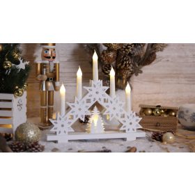   LED karácsonyi gyertyapiramis,csillag,fa,fehér,elemes(X22099) - CHRSTCANWW5WW