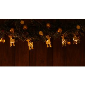   LED karácsonyi lánc, szarvas,fém, elemes (X22060) - CHRSTRDGM10WW