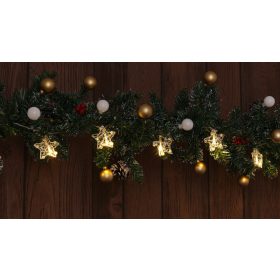   LED karácsonyi lánc, csillag,fém, elemes (X22059) - CHRSTSTA10WW