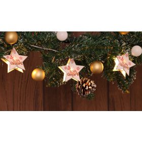   LED karácsonyi lánc, csillag,feliratos, fehér,elemes(X22054) - CHRSTSTPW10WW