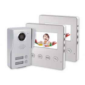   COMMEL Video kaputelefon, 2 lakásos,színes, 4,3", 2 kapunyitó,IP44 kültéri egys.(cikksz.: 501-205