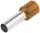 Szigetelt (PA6.6) érvéghüvely, ónozott elektrolitréz, barna - E129