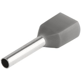   Szigetelt (PA6.6) iker-érvéghüvely, ónoz. elektr.réz, szürke - E19I