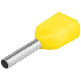   Szigetelt (PA6.6) iker-érvéghüvely, ónoz. elektr.réz, sárga - E22I