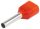 Szigetelt (PA6.6) iker-érvéghüvely, ónoz. elektr.réz, piros - E90IH