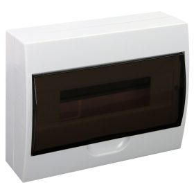   Falon kívüli elosztódoboz, füstszínű ajtóval, N/PE sínnel - EDFK-12/1