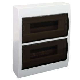   Falon kívüli elosztódoboz, füstszínű ajtóval, N/PE sínnel - EDFK-12/2