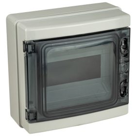   Falon kívüli elosztódoboz, átlátszó ajtóval, N/PE sínnel - EDFKIP65-8/1