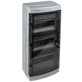   Falon kívüli elosztódoboz, átlátszó ajtóval, N/PE sínnel - EDFKIP65N123