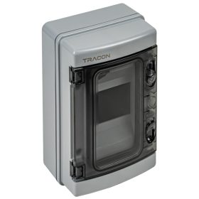   Falon kívüli elosztódoboz, átlátszó ajtóval, N/PE sínnel - EDFKIP65N41