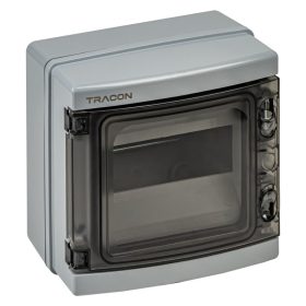   Falon kívüli elosztódoboz, átlátszó ajtóval, N/PE sínnel - EDFKIP65N81