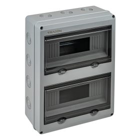   Falon kívüli elosztódoboz, átlátszó ajtóval, N/PE sínnel - EDFKIP65U122