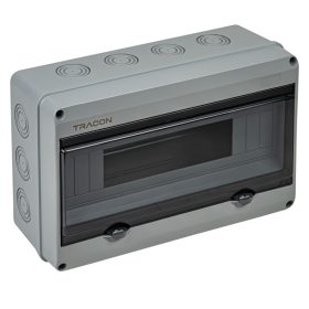   Falon kívüli elosztódoboz, átlátszó ajtóval, N/PE sínnel - EDFKIP65U151