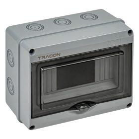   Falon kívüli elosztódoboz, átlátszó ajtóval, N/PE sínnel - EDFKIP65U81