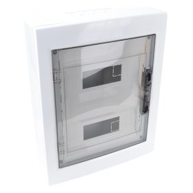   Falon kívüli elosztódoboz, füstszínű-sík ajtóval, NPE nélkül - EDFKS-12/2