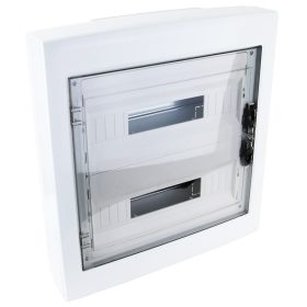   Falon kívüli elosztódoboz, füstszínű-sík ajtóval, NPE nélkül - EDFKS-18/2