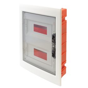   Süllyesztett elosztódoboz, füstszínű-sík ajtóval, NPE nélkül - EDSS-12/2