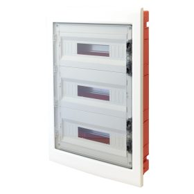   Süllyesztett elosztódoboz, füstszínű-sík ajtóval, NPE nélkül - EDSS-12/3