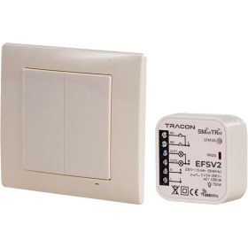   Vezeték nélküli vezérlő készlet, 2 csatornás, fali nyomógomb - EFSV2
