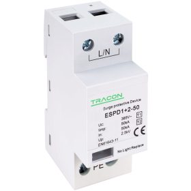   T1+T2 AC típusú túlfeszültséglevezető, egybeépített - ESPD1+2-50-1P