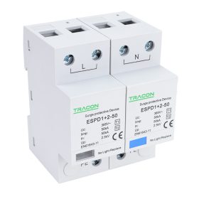   T1+T2 AC típusú túlfeszültséglevezető, egybeépített - ESPD1+2-50-2P