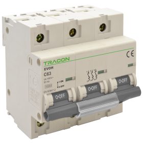   Kismegszakító, nagyáramú, 3 pólus, C karakterisztika - EVOH363