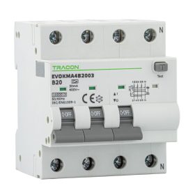   Kombinált védőkapcsoló, 4P, 4modul, C karakterisztika - EVOKMA4C203