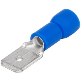   Szigetelt rátolható csatlakozó csap, sárgaréz, kék - KCS5
