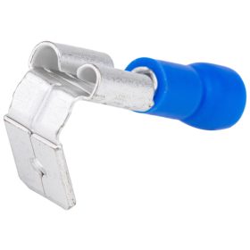   Szigetelt rátolható csatlakozó csap+hüvely, sárgaréz, kék - KCSE