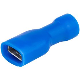   Teljes szigetelésű rátolható csatl. hüvely, sárgaréz, kék - KTCSH3