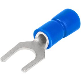 Szigetelt villás saru, ónozott elektrolitréz, kék - KV5