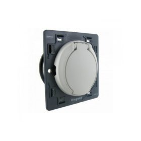   Legrand 067433 - Céliane központi porszívó csatlakozóaljzat elektromos kapcsolattal, titán