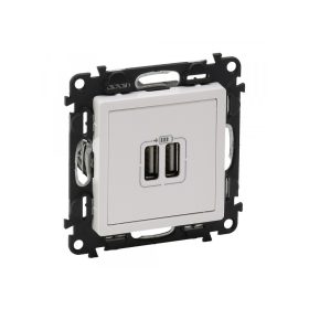   Legrand 753112 - Valena Life kettős USB töltőaljzat beépített tápegységgel - 5V - 1500 mA fehér
