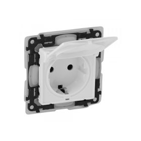   Legrand 753119 - Valena Life 2P+F csatlakozóaljzat gyermekvédelemmel, csapófedéllel, IP44 fehér