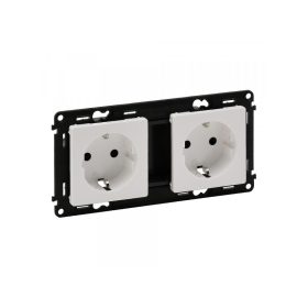   Legrand 753122 - Valena Life 2x2P+F sínezett csatlakozóaljzat gyermekvédelemmel, rugós vezetékbek