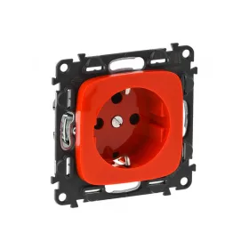   Legrand 753132 - Valena Allure 2P+F aljzat gyv, reteszelt, burkolattal, Piros