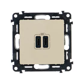   Legrand 753207 - Valena Life Töltőaljzat Kettős USB C-típusú csatlakozóval, 5V–3A–15W, Túlfesz-vé