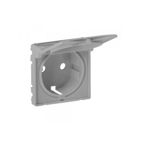   Legrand 754842 - Valena Life 2P+F csatlakozóaljzat burkolat csapófedéllel alumínium