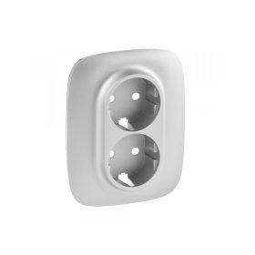   Legrand 754957 - Valena Allure 2x2P+F aljzat monobloc burkolat + kerettel, Alumínium