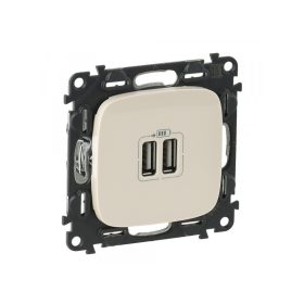   Legrand 754996 - Valena Allure Kettős USB töltőaljzat, burkolattal, Elefántcsont