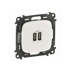   Legrand 754999 - Valena Allure Kettős USB töltőaljzat, burkolattal, Gyöngyház