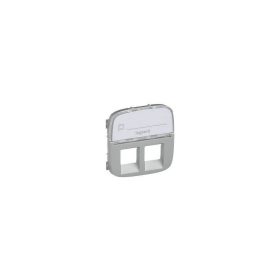   Legrand 755487 - Valena Allure 2xRJ11/RJ45 aljzat burkolat címketartóval, Alumínium
