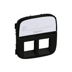   Legrand 755488 - Valena Allure 2xRJ11/RJ45 aljzat burkolat címketartóval, Fekete